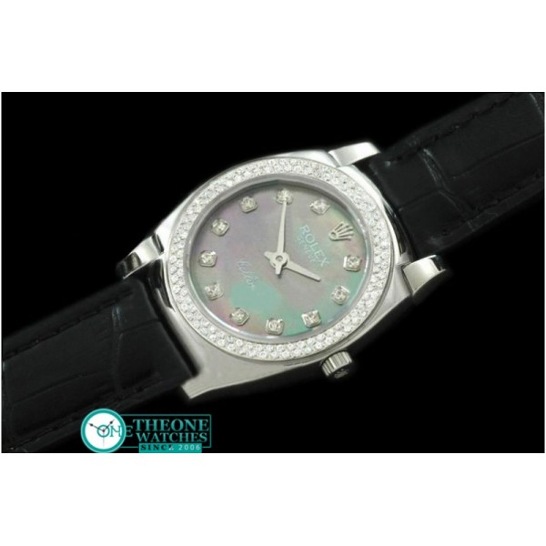 Rolex - Ladies Mini Cellini SS/LE MOP Green Diam Swiss Qtz