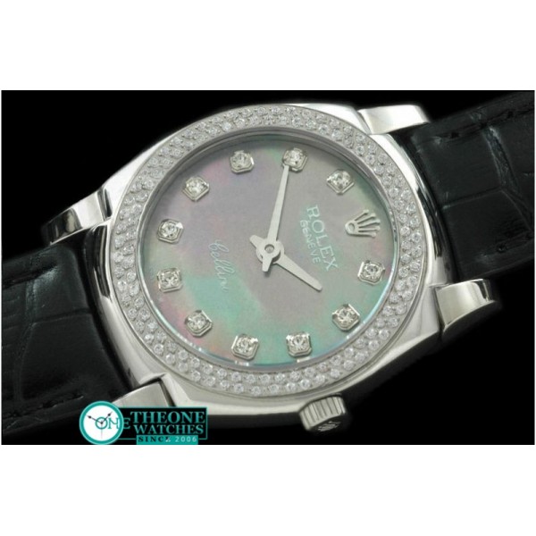 Rolex - Ladies Mini Cellini SS/LE MOP Green Diam Swiss Qtz