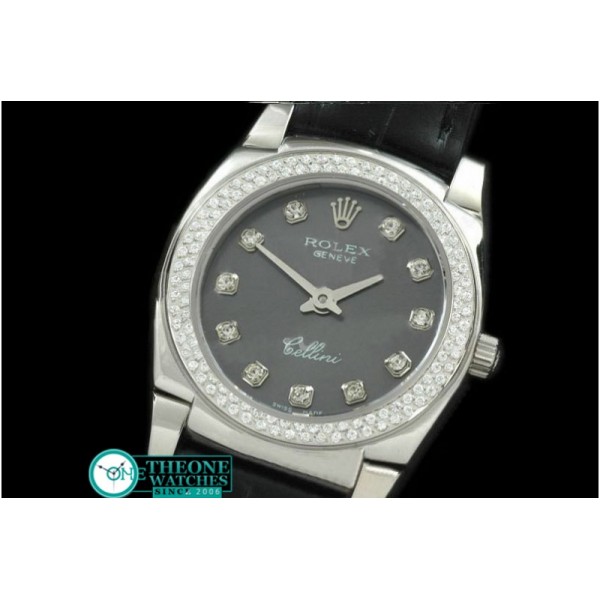 Rolex - Ladies Mini Cellini SS/LE Grey Diam Swiss Qtz