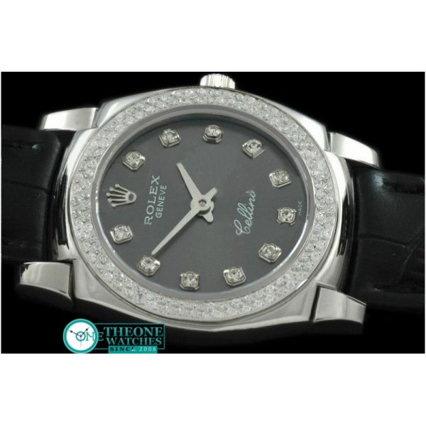 Rolex - Ladies Mini Cellini SS/LE Grey Diam Swiss Qtz