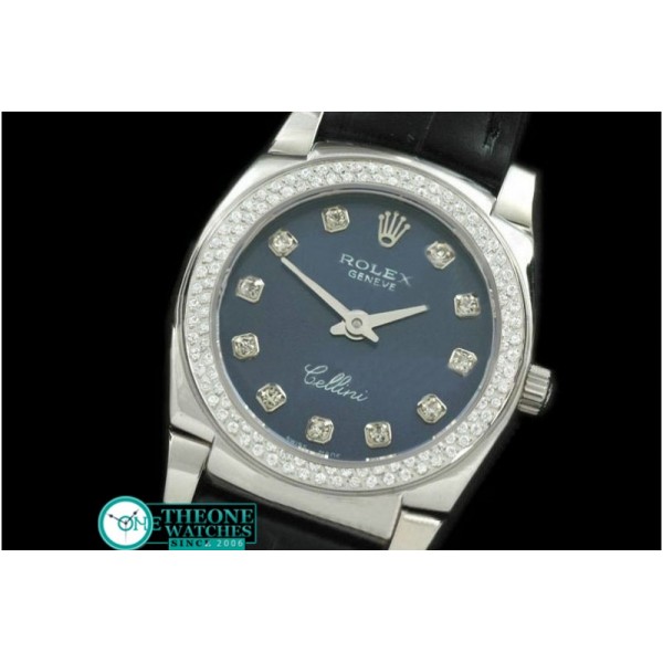 Rolex - Ladies Mini Cellini SS/LE Blue Diam Swiss Qtz