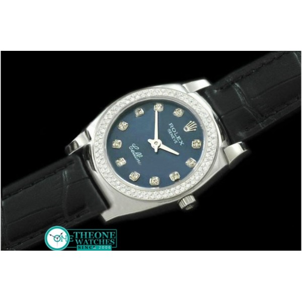 Rolex - Ladies Mini Cellini SS/LE Blue Diam Swiss Qtz