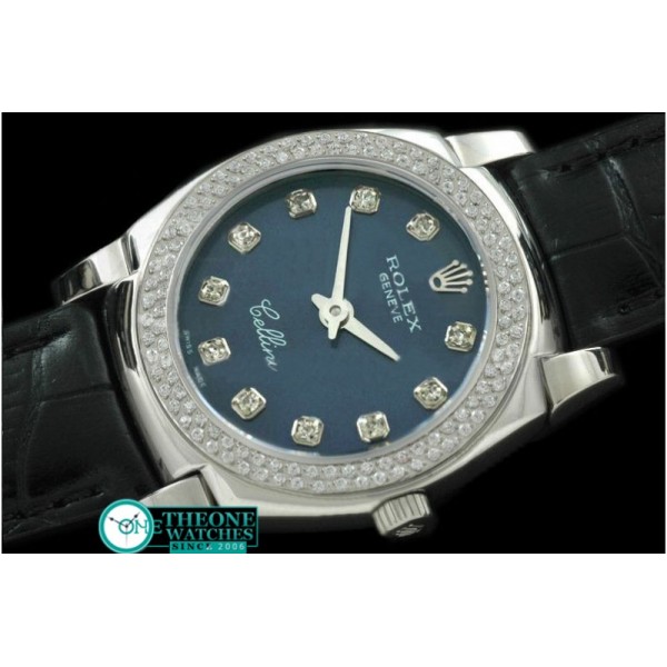 Rolex - Ladies Mini Cellini SS/LE Blue Diam Swiss Qtz