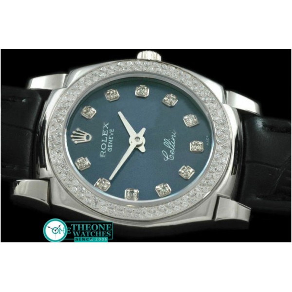 Rolex - Ladies Mini Cellini SS/LE Blue Diam Swiss Qtz