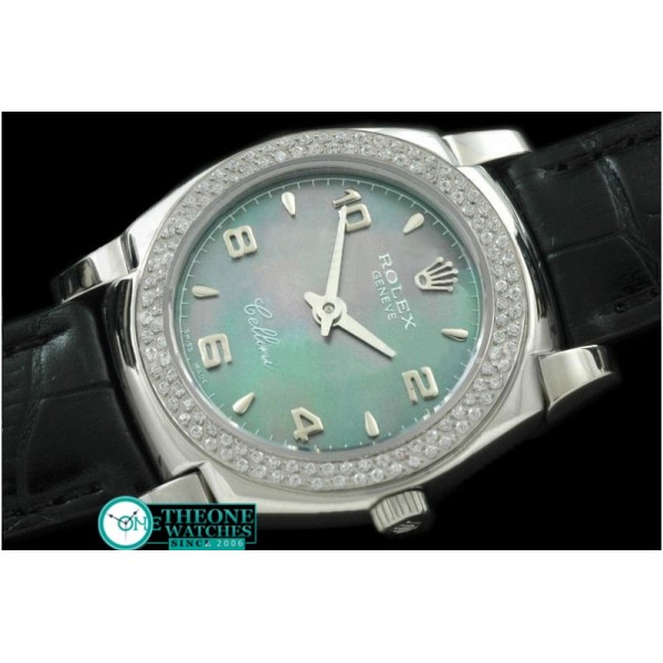 Rolex - Ladies Mini Cellini SS/LE MOP Green Num Swiss Qtz