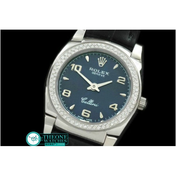 Rolex - Ladies Mini Cellini SS/LE Blue Num Swiss Qtz