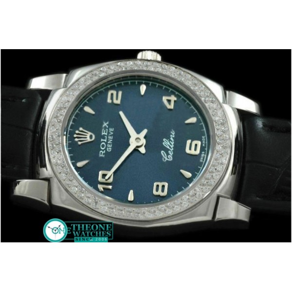 Rolex - Ladies Mini Cellini SS/LE Blue Num Swiss Qtz