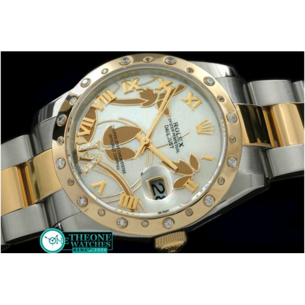 Rolex - 2011 Flora Oyster/Diam SS/YG P-White Swiss Eta 2836-2