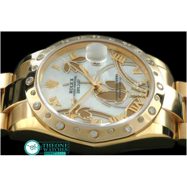 Rolex - 2011 Flora Oyster/Diam YG P-White Swiss Eta 2836-2