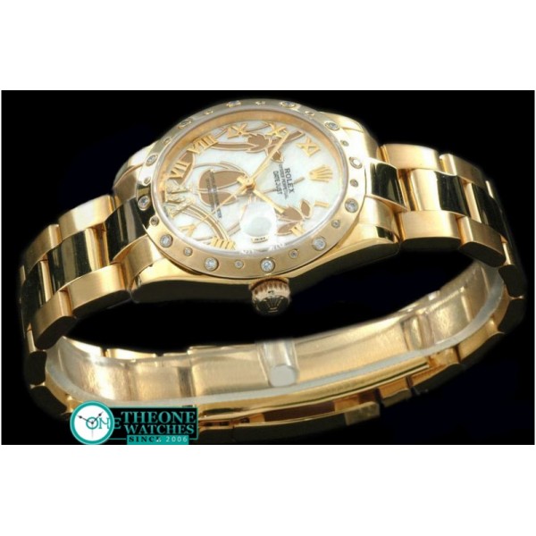 Rolex - 2011 Flora Oyster/Diam YG P-White Swiss Eta 2836-2