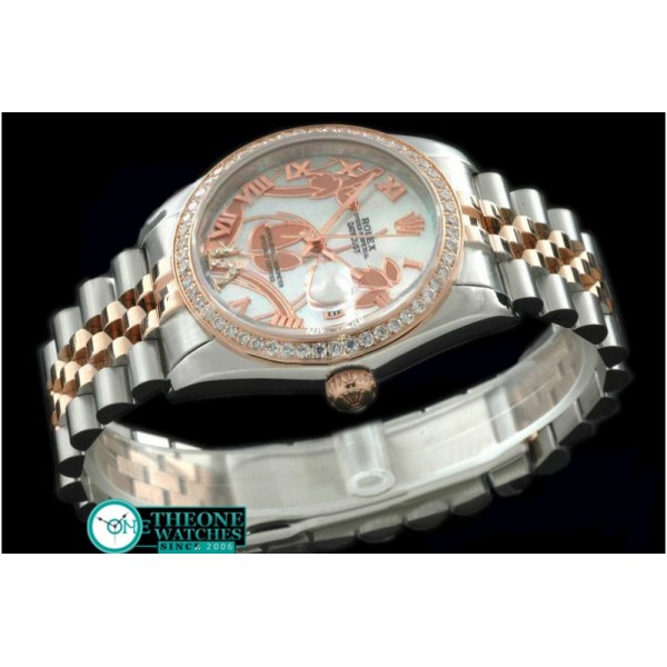 Rolex - 2011 Flora Jubilee/Diam SS/RG P-White Swiss Eta 2836-2