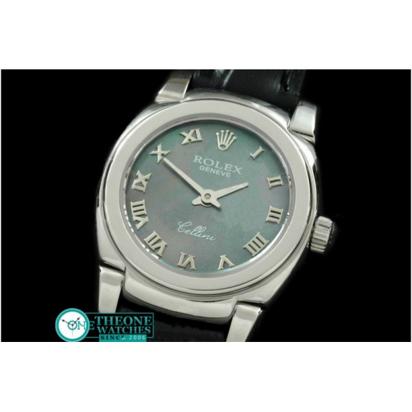 Rolex - Ladies Mini Cellini SS/LE MOP Green Roman Swiss Qtz