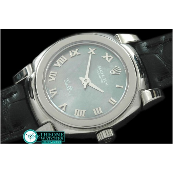 Rolex - Ladies Mini Cellini SS/LE MOP Green Roman Swiss Qtz