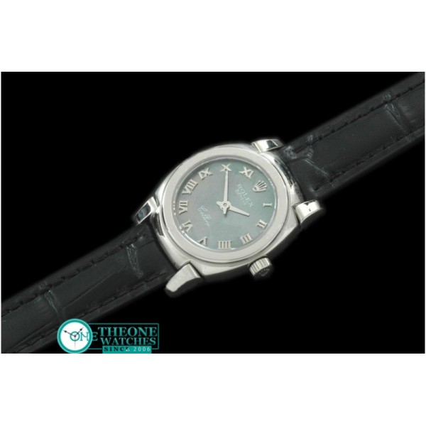 Rolex - Ladies Mini Cellini SS/LE MOP Green Roman Swiss Qtz