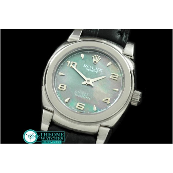 Rolex - Ladies Mini Cellini SS/LE MOP Green Num Swiss Qtz