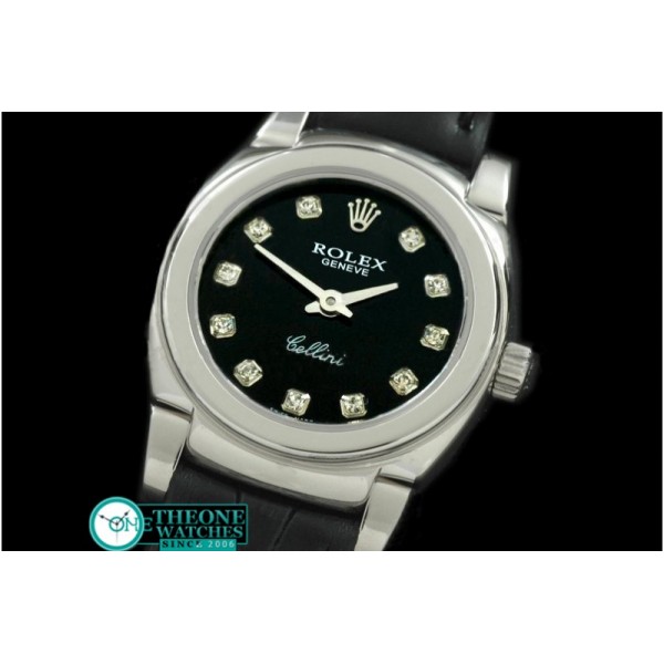 Rolex - Ladies Mini Cellini SS/LE Black Diam Swiss Qtz