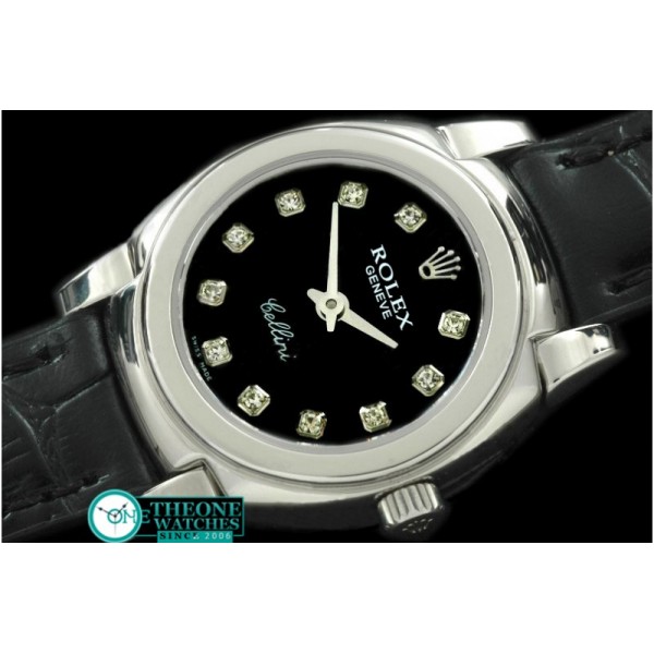 Rolex - Ladies Mini Cellini SS/LE Black Diam Swiss Qtz