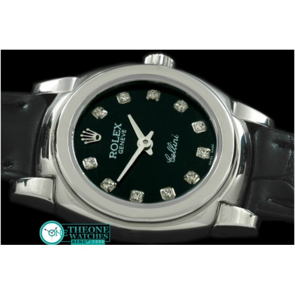 Rolex - Ladies Mini Cellini SS/LE Black Diam Swiss Qtz