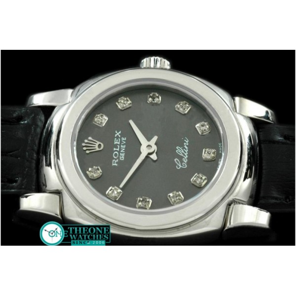 Rolex - Ladies Mini Cellini SS/LE Grey Diam Swiss Qtz