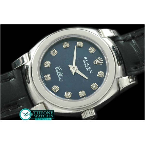 Rolex - Ladies Mini Cellini SS/LE Blue Diam Swiss Qtz