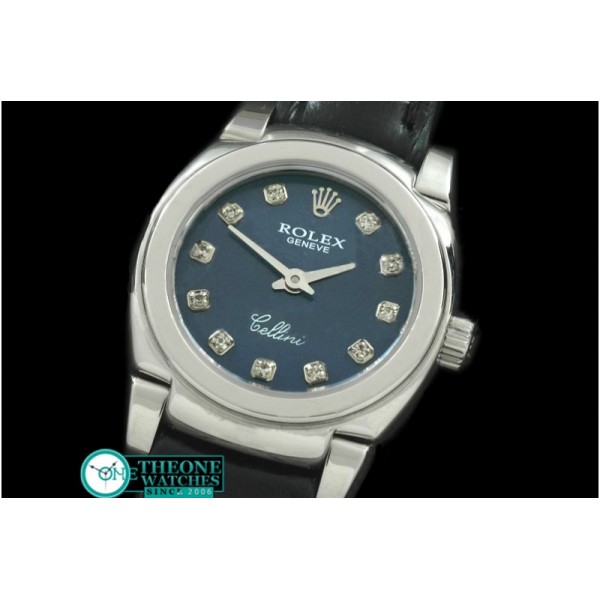 Rolex - Ladies Mini Cellini SS/LE Blue Diam Swiss Qtz