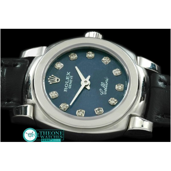 Rolex - Ladies Mini Cellini SS/LE Blue Diam Swiss Qtz