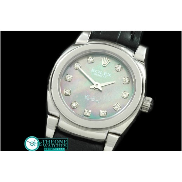 Rolex - Ladies Mini Cellini SS/LE MOP Green Diam Swiss Qtz