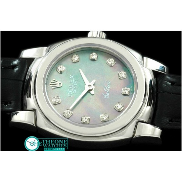 Rolex - Ladies Mini Cellini SS/LE MOP Green Diam Swiss Qtz