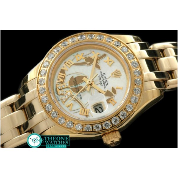 Rolex - 2011 Flora Diam YG P-White Swiss Eta 2671-2