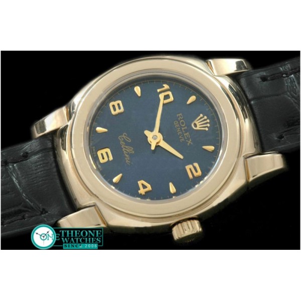 Rolex - Ladies Mini Cellini YG/LE Blue Num Swiss Qtz