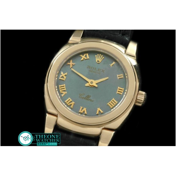 Rolex - Ladies Mini Cellini YG/LE MOP Green Roman Swiss Qtz