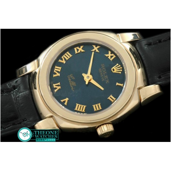 Rolex - Ladies Mini Cellini YG/LE Blue Roman Swiss Qtz