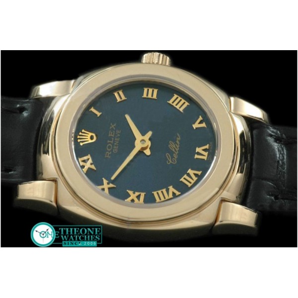 Rolex - Ladies Mini Cellini YG/LE Blue Roman Swiss Qtz