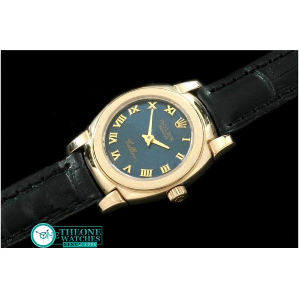 Rolex - Ladies Mini Cellini YG/LE Blue Roman Swiss Qtz