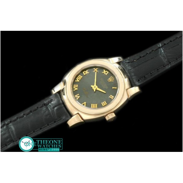 Rolex - Ladies Mini Cellini YG/LE Grey Roman Swiss Qtz