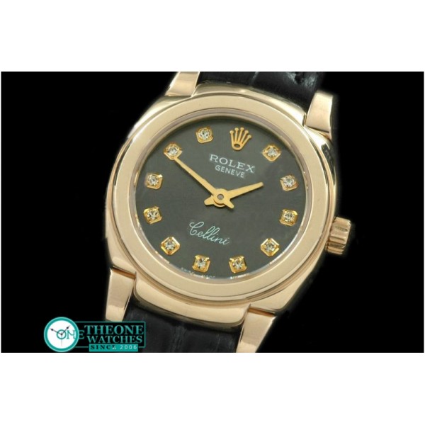 Rolex - Ladies Mini Cellini YG/LE Grey Diam Swiss Qtz