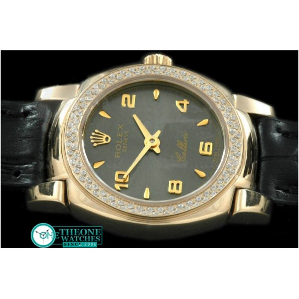 Rolex - Ladies Mini Cellini YG/LE Grey Num Swiss Qtz