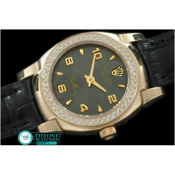 Rolex - Ladies Mini Cellini YG/LE Grey Num Swiss Qtz