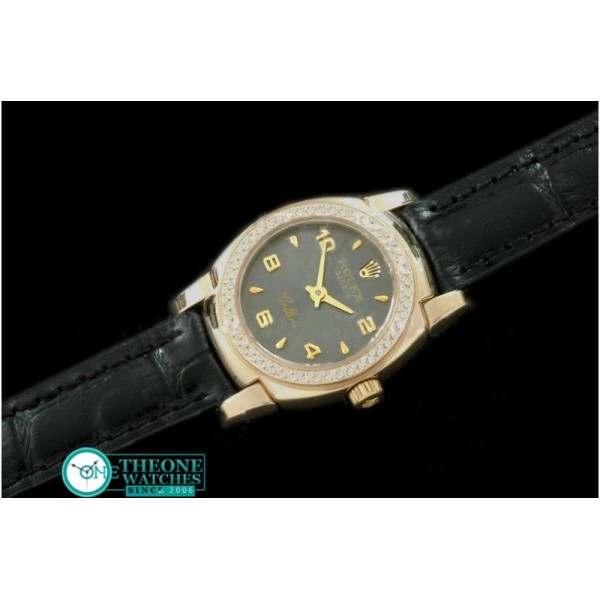 Rolex - Ladies Mini Cellini YG/LE Grey Num Swiss Qtz