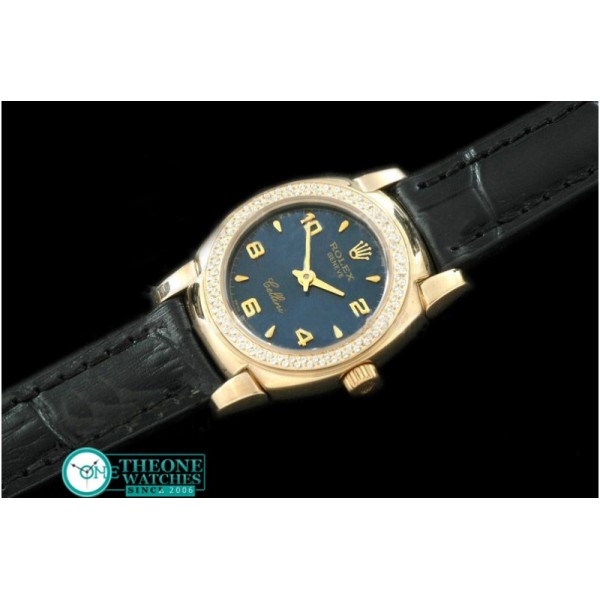 Rolex - Ladies Mini Cellini YG/LE Blue Num Swiss Qtz