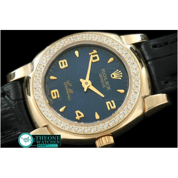 Rolex - Ladies Mini Cellini YG/LE Blue Num Swiss Qtz