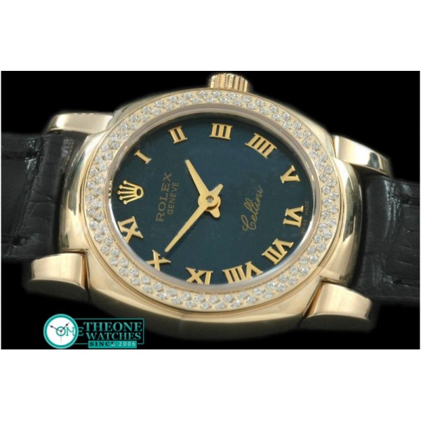 Rolex - Ladies Mini Cellini YG/LE Blue Roman Swiss Qtz