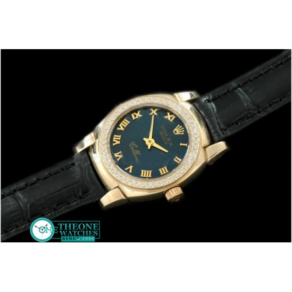 Rolex - Ladies Mini Cellini YG/LE Blue Roman Swiss Qtz