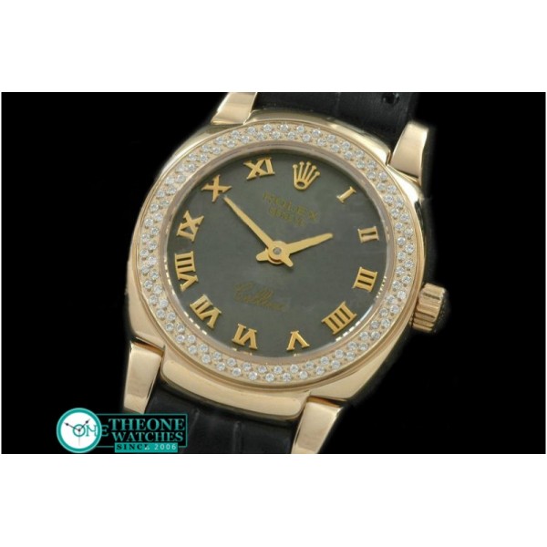 Rolex - Ladies Mini Cellini YG/LE Grey Roman Swiss Qtz