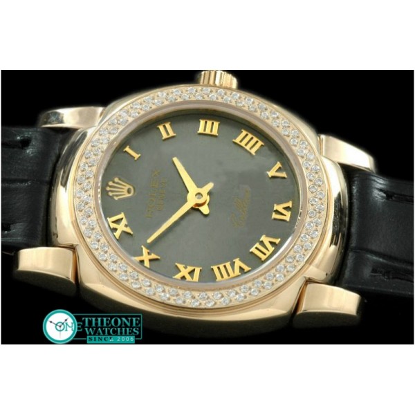 Rolex - Ladies Mini Cellini YG/LE Grey Roman Swiss Qtz