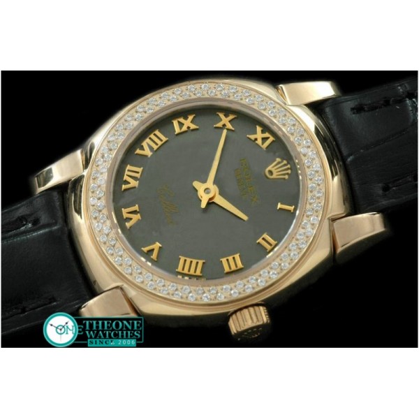 Rolex - Ladies Mini Cellini YG/LE Grey Roman Swiss Qtz