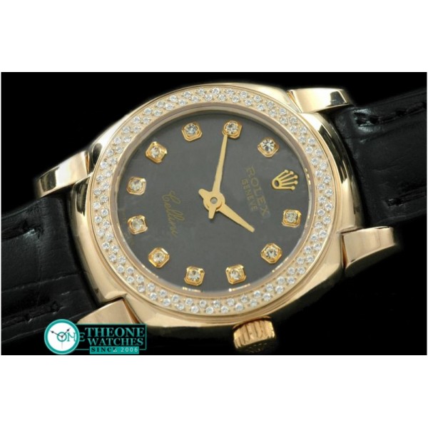 Rolex - Ladies Mini Cellini YG/LE Grey Diam Swiss Qtz