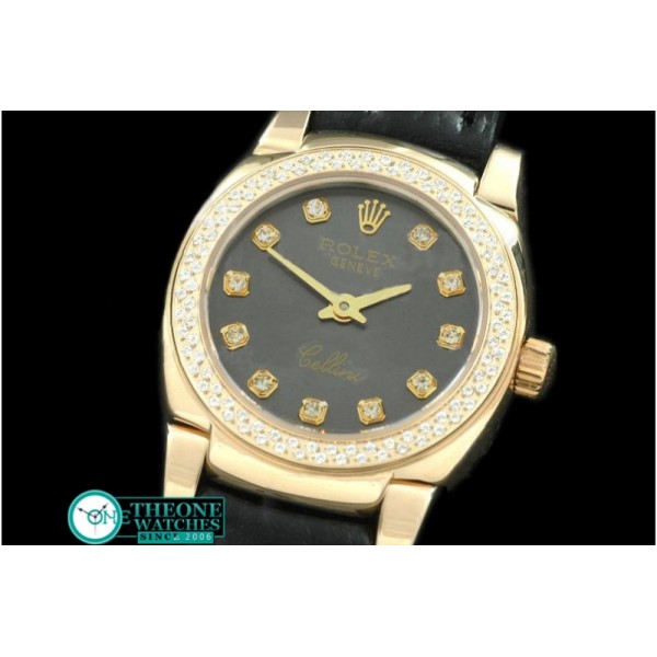 Rolex - Ladies Mini Cellini YG/LE Grey Diam Swiss Qtz