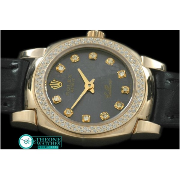 Rolex - Ladies Mini Cellini YG/LE Grey Diam Swiss Qtz