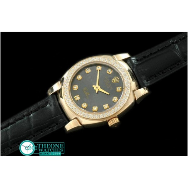 Rolex - Ladies Mini Cellini YG/LE Grey Diam Swiss Qtz